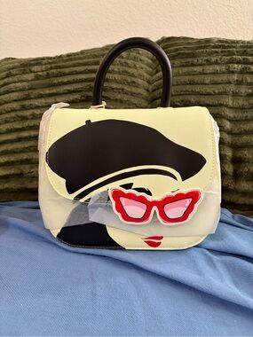 Loungefly Yellow & Black Novelty Top-Handle Satchel with Red Sunglasses Accent